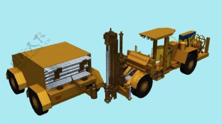 3D模型设备凿岩台车