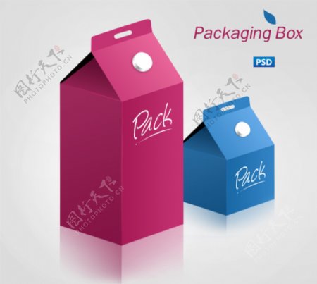 牛奶盒包装PSD素材