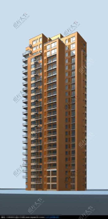 十八层塔式住宅楼建筑模型