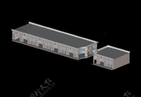 现代商业中心建筑群3D模型
