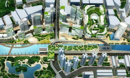 沿海城市建筑规划3D模型效果图
