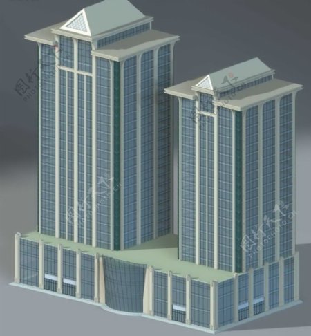 现代时尚商业大厦高层建筑3D模型