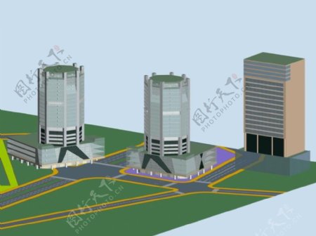 公共建筑商业办公楼3D模型
