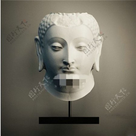 东南亚中式佛头佛像雕塑3D模型素材