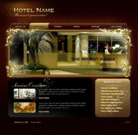 五星级酒店网页动画模板