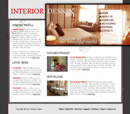 室内装修设计企业网页模板