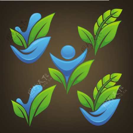 水花绿叶logo图片