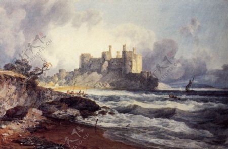 海边城堡图片