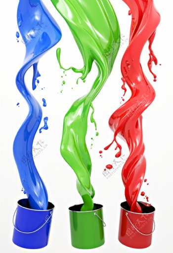 流淌的油漆飞溅液体彩色