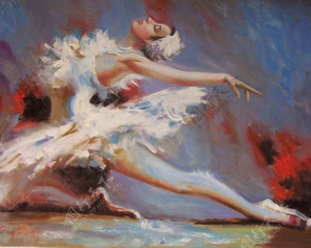 芭蕾舞女油画