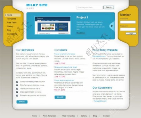 乳白色商业CSS网页