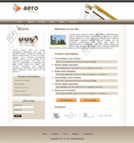 国际航空企业CSS网页