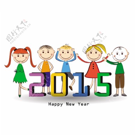 2015儿童新年背景素材