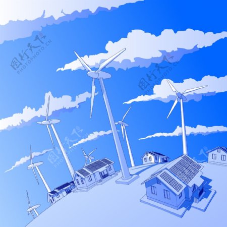 矢量风力发电太阳能发电