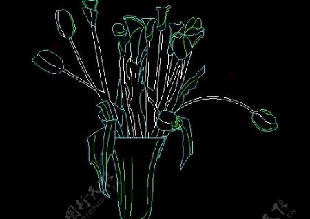 植物盆景花卉CAD饰物陈设图纸素材13