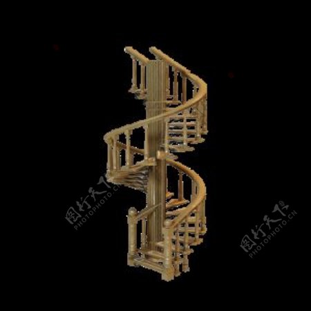 3D旋转楼梯模型
