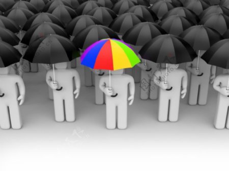 彩虹雨伞商务雨伞个性雨伞