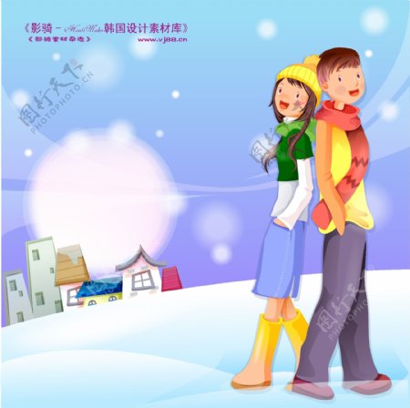 冬日恋人情人节浪漫卡通诙谐适量素材HanMaker韩国设计素材库