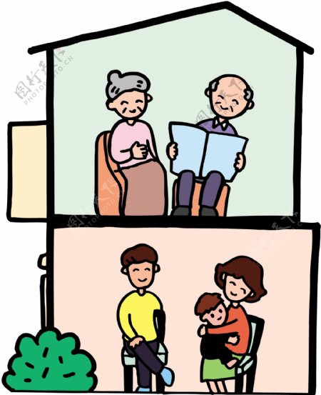家庭人物漫画图片