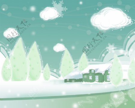 雪国故事儿童插画全图片