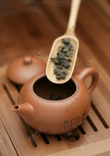泡茶茶具情景图乌龙茶叶图片