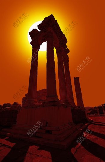 希腊巴特农神庙高清图片