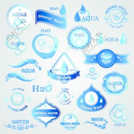 水标志创意设计矢量图02