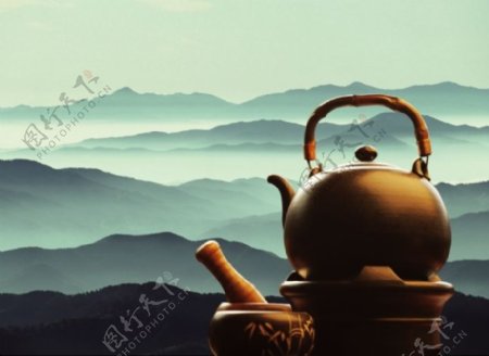 古典茶艺茶壶背景