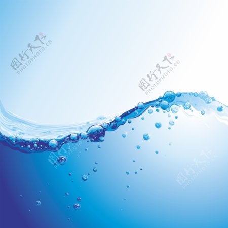 蓝色水纹水滴矢量素材背景