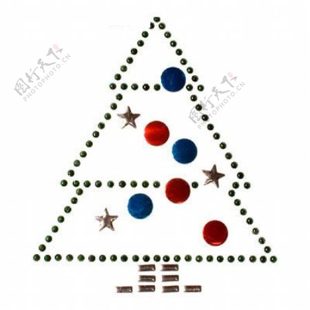 铆钉五角星圣诞节圣诞树圆形免费素材