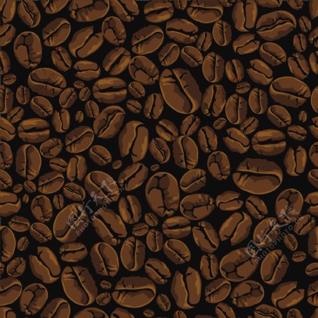 咖啡豆背景矢量素材