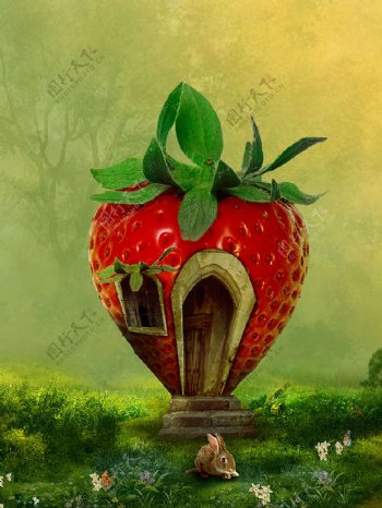 创意草莓小屋图片