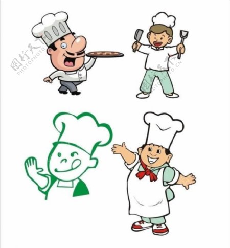 卡通厨师图片职业人物矢量人物