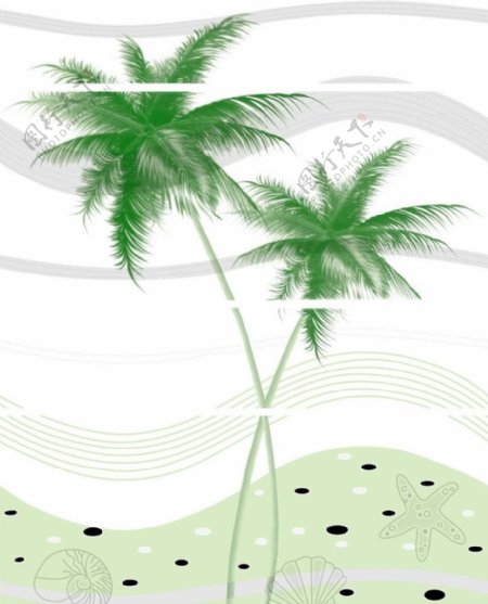 椰子树花片通道分层图片