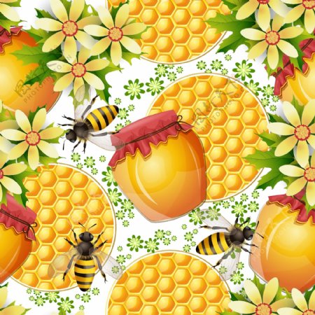 蜂蜜宣传海报背景矢量素材