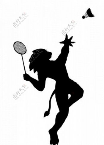 羽毛球俱乐部的logo矢量插图