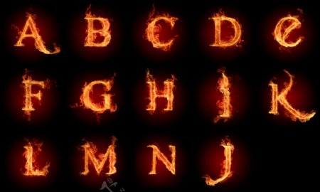 火焰字母图片