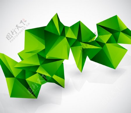 矢量绿色折纸创意图形素材