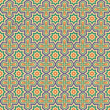 阿拉伯或伊斯兰装饰风格模式无缝背景