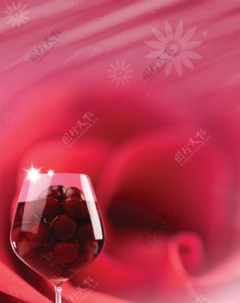 浪漫情调玫瑰红酒移门图片