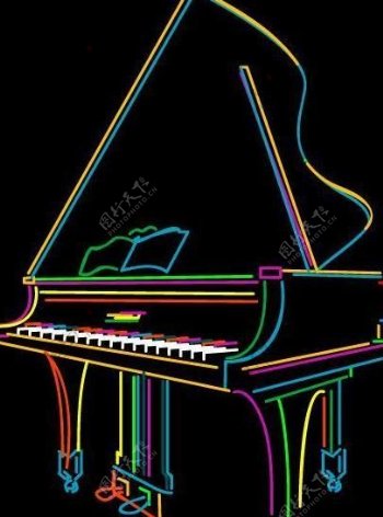 彩色线条钢琴图片