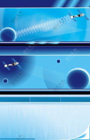蓝色科技系列展板图片
