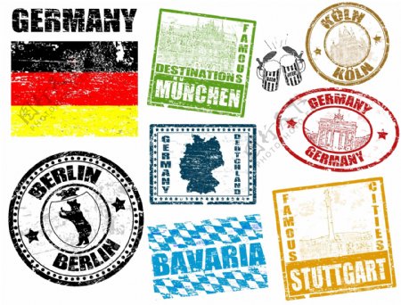 世界各国标志印章邮戳标签图片