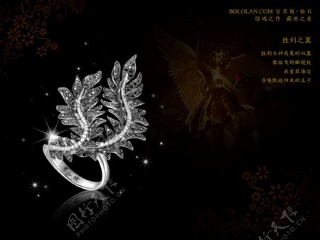 时尚豪华珠宝钻石戒指设计稿宝若岚卢浮魅影系列胜利之翼图片