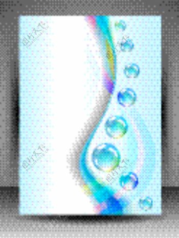 炫彩蓝色动感线条水珠水滴图片