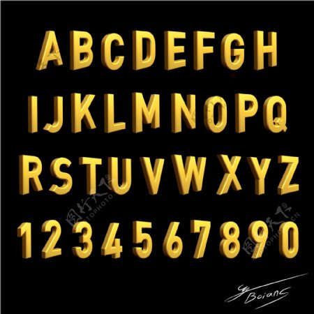 字母金色字母数字金色数字图片