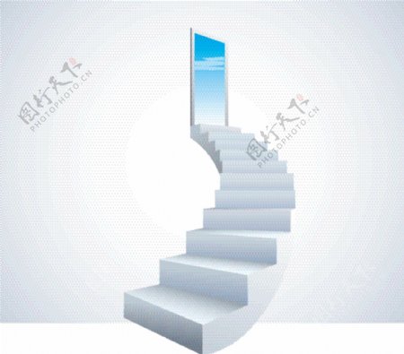 向天空的概念向量图形的楼梯