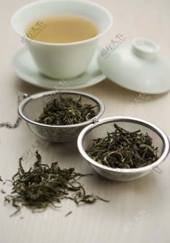 中式茶碗茶叶滤网图片