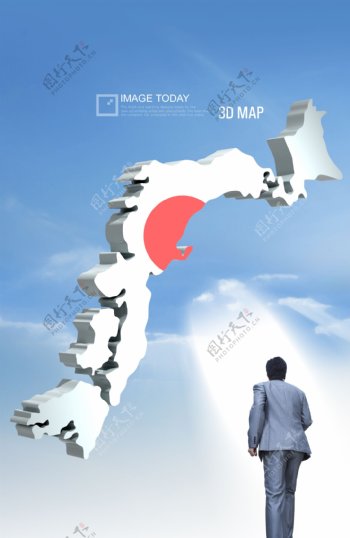 高清PSD分层素材日本地图