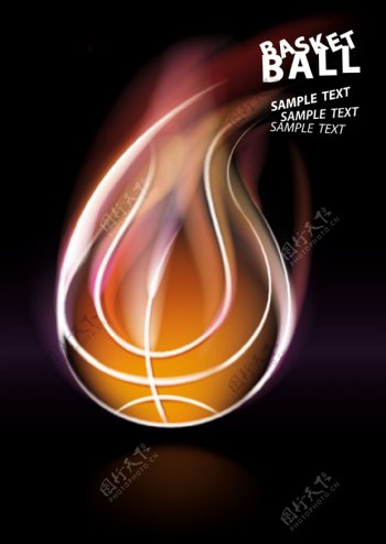 火焰篮球图片